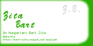 zita bart business card
